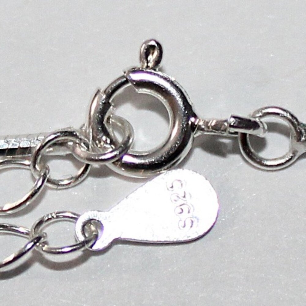 Sterling Silver Crystal Paste Bird Necklace 8 Grams - Picture 5 of 7